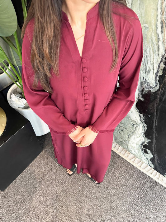 Fringe Fusion-Wine Red