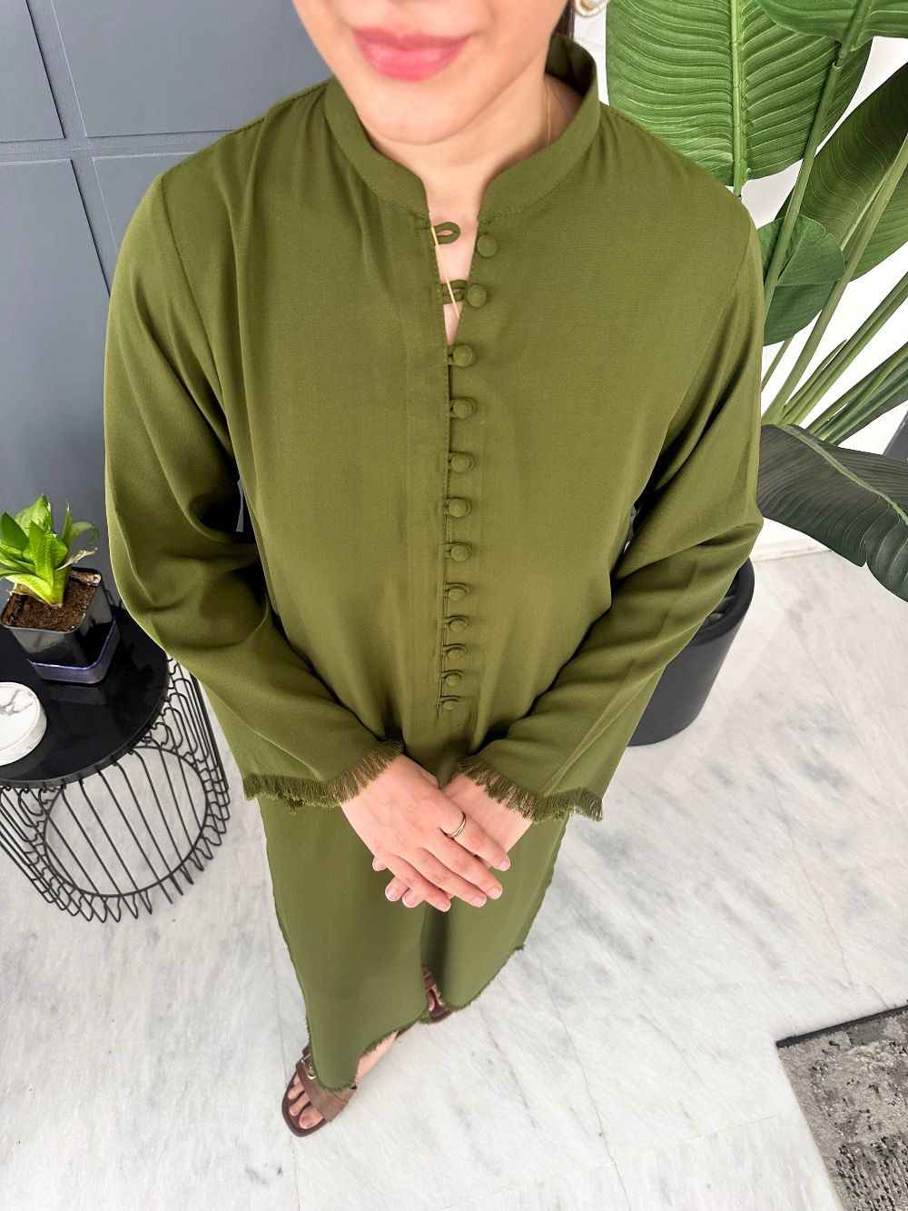 Fringe Fusion-Olive Mist