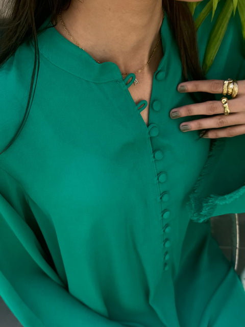 Fringe Fusion-Dark SeaFoam Green